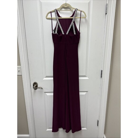 Betsy & Adam Womens Size 6 Halter Neck Rhinestone Straps Cocktail Gown Dress New - Picture 8 of 11